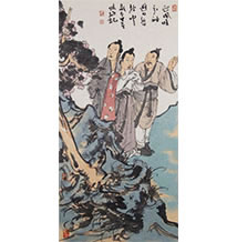 迎风时引袖 避日暂披巾